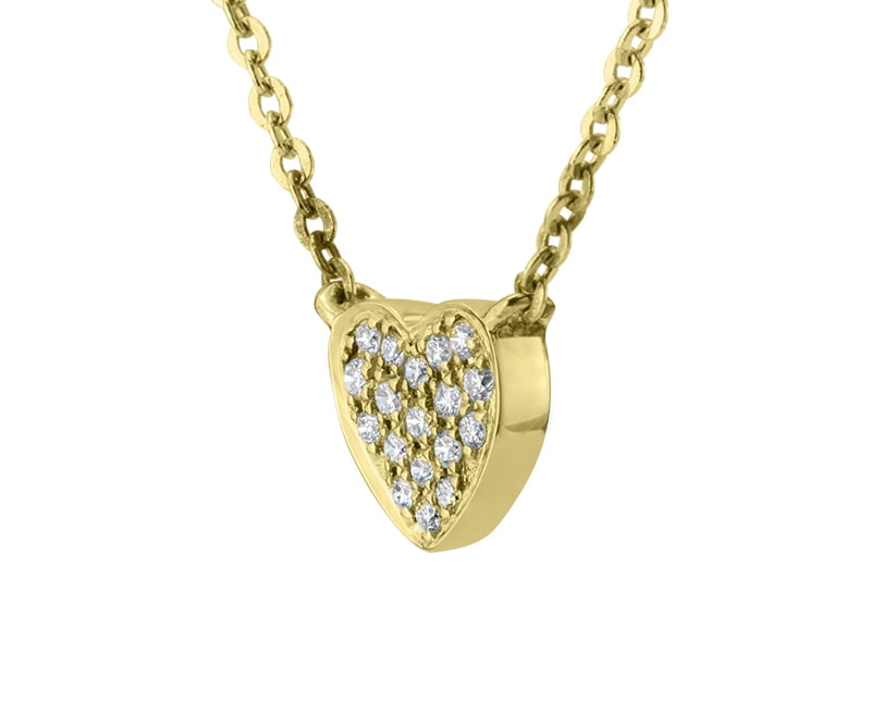 Colgante Corazón Mini diamantes con oro blanco y oro amarillo