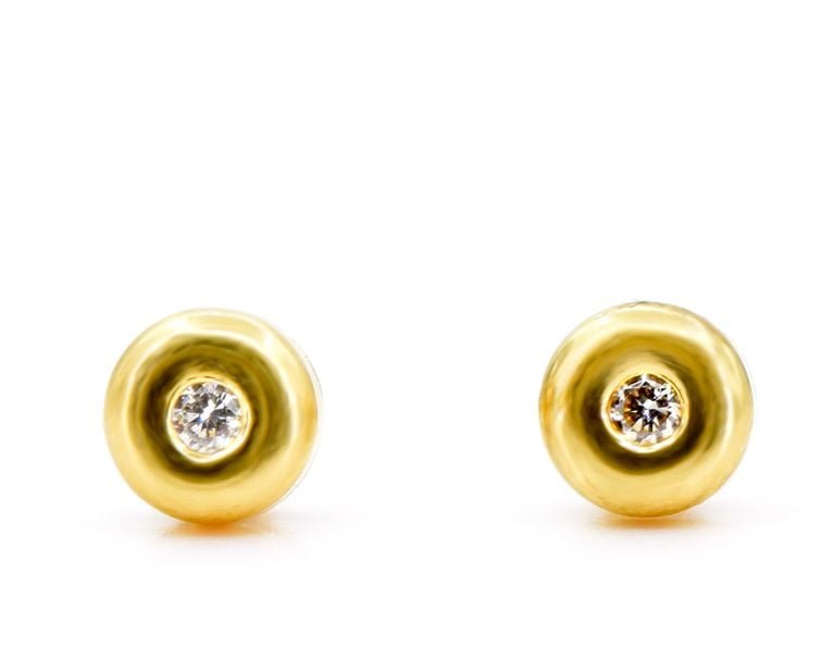 Aros Oro Amarillo 18k, u Oro Blanco 18k, con Diamante