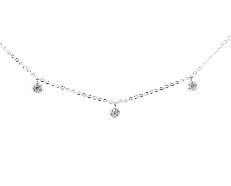 Oro Blanco 18k con 5 Diamante brillante que suman 16 pt, 1 Cadena 45cm