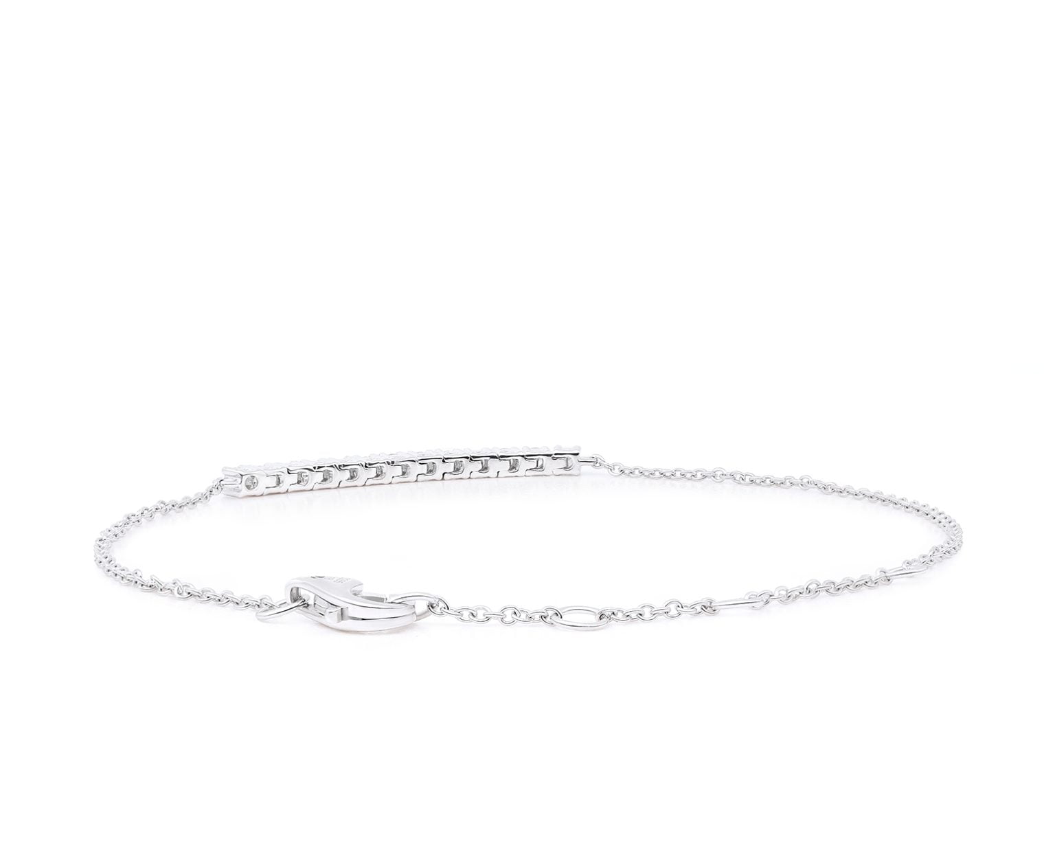 Pulsera Tennis Mini Oro Blanco 18k, con 13 Diamante brillante que suman 29 pt Largo: 18 cm