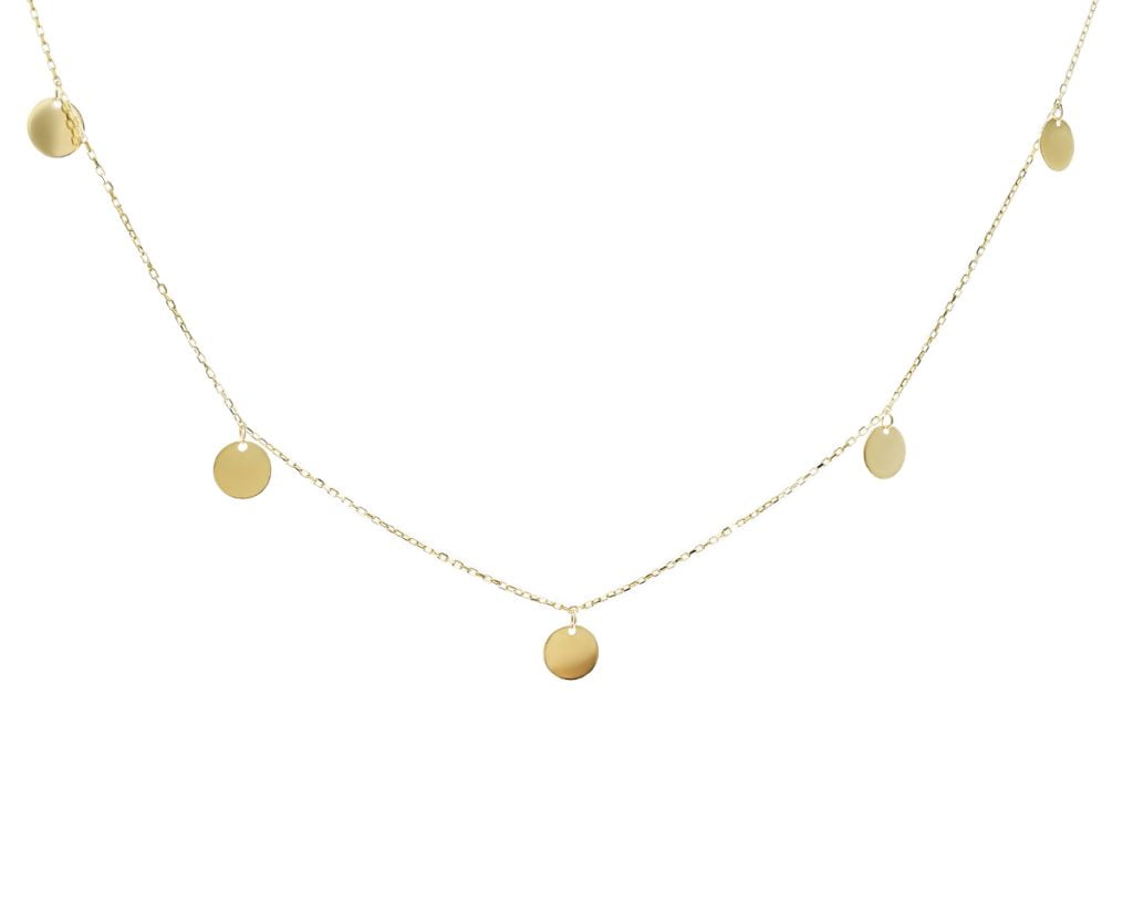 Collar Discos Oro Amarillo 18k Tamaño: 45 cm 1.77 gr