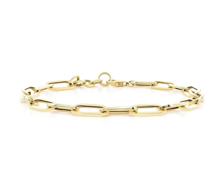 Pulsera Eslabón Rectangular Oro Amarillo 18k Tamaño: 2,4 gr 17 cm