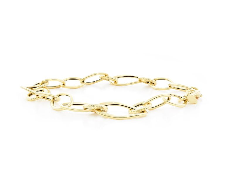 Pulsera Eslabón Variado Oro Amarillo 18k Tamaño: 2,7 gr 17 cm