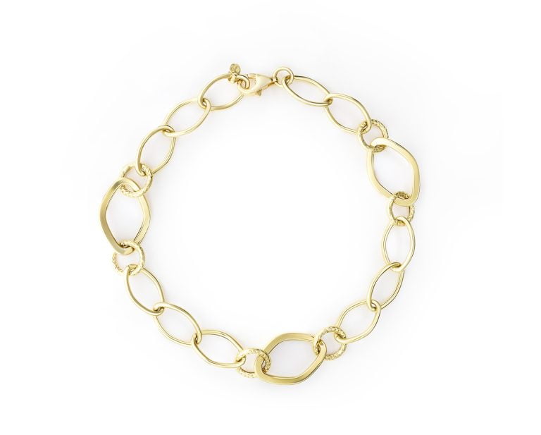 Pulsera Eslabón Variado Oro Amarillo 18k Tamaño: 2,7 gr 17 cm