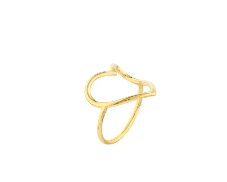 Oro Amarillo 14k Anillo Corazón Abierto