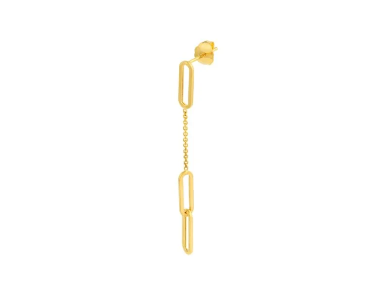 Aros Paper Clip Oro Amarillo 14k