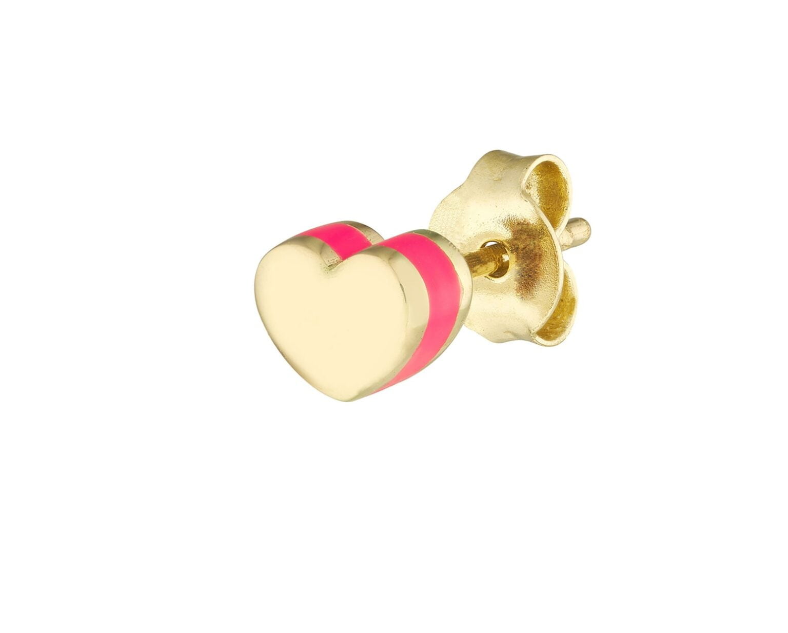 Oro Amarillo 14k Aros Corazon Fluor