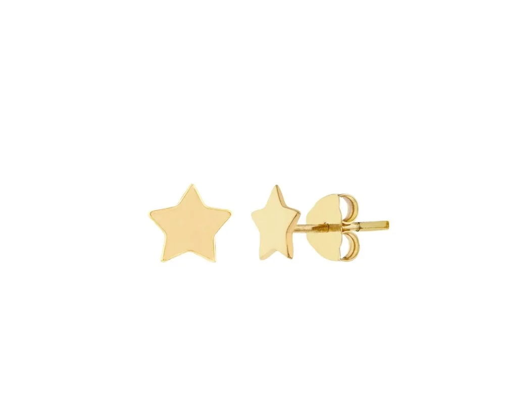 Oro Amarillo 14k Aros Tersa Stars