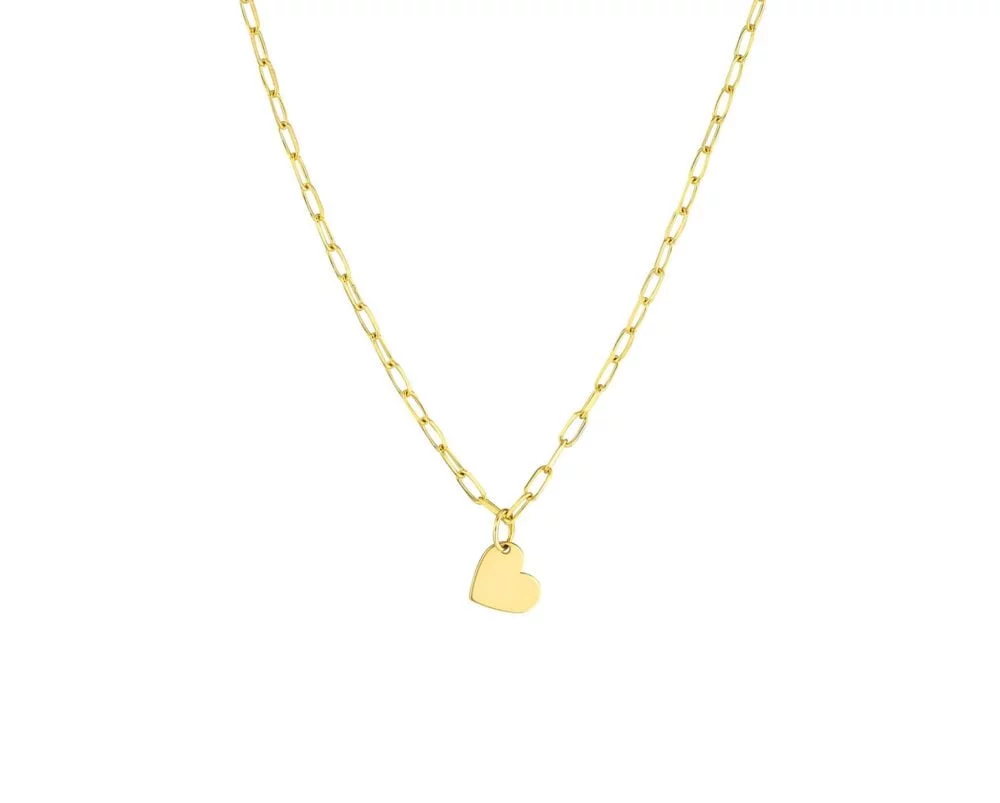 Oro Amarillo 14k Collar Tersa Heart