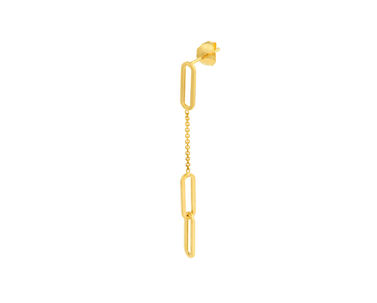 Oro Amarillo 14k aros paper Clip